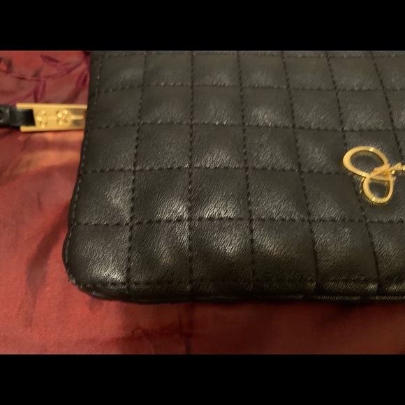Jessica Simpson Scrap Black & Gold Fold Over Clutch-like Bag-Cute! - Picture 6 of 13